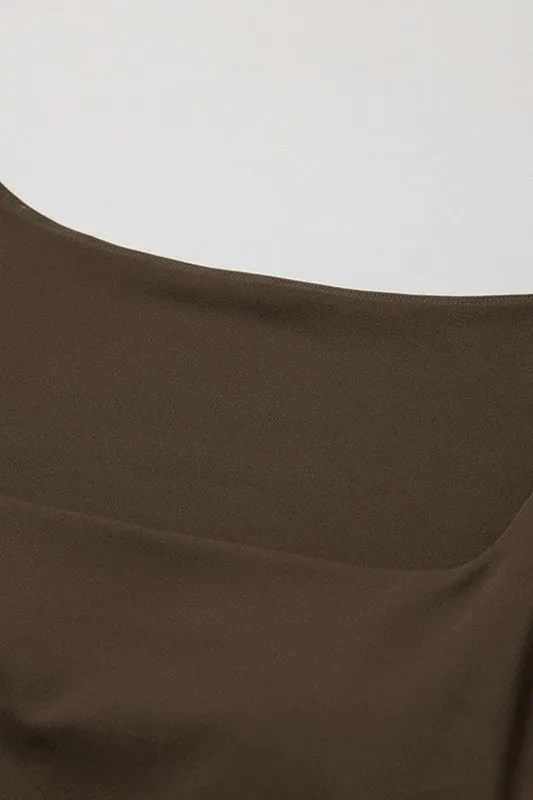 Nina long sleeves square collar cropped top
