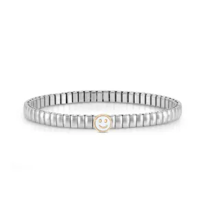 Nomination Extension Stretch Bracelet, Smile, Mother Of Pearl Stone, Rose Gold PVD, Stainless Steel