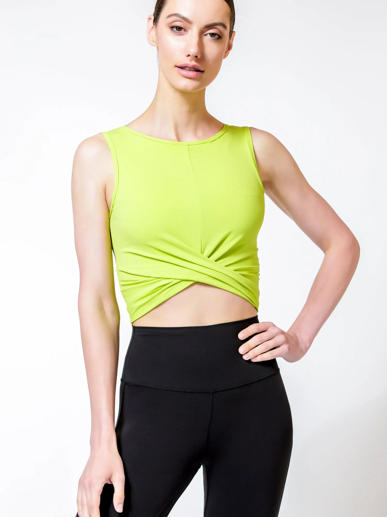 NUDE FRONT WRAP TANK, GLOW
