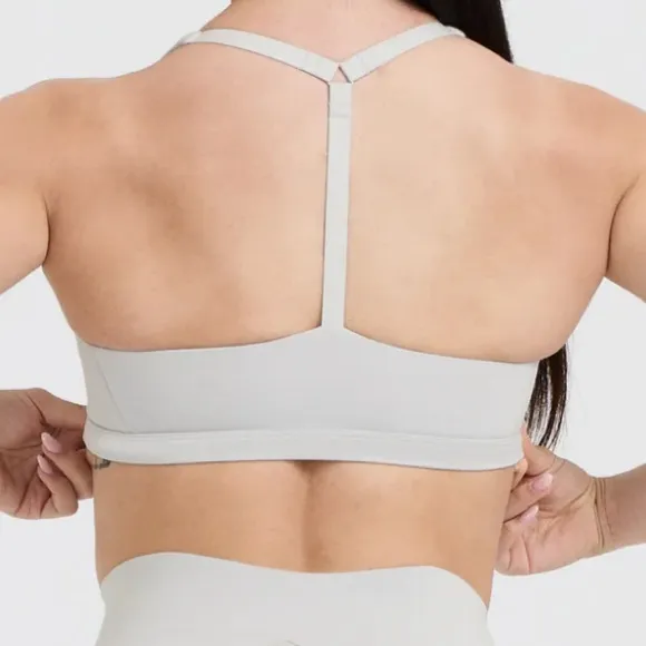 Oner Active Square Neck Sports Bra in Light Grey
