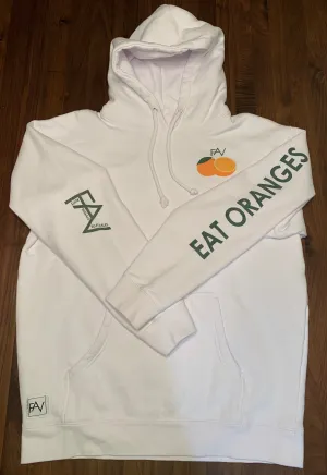 Orange - Heavyweight White Hoodie