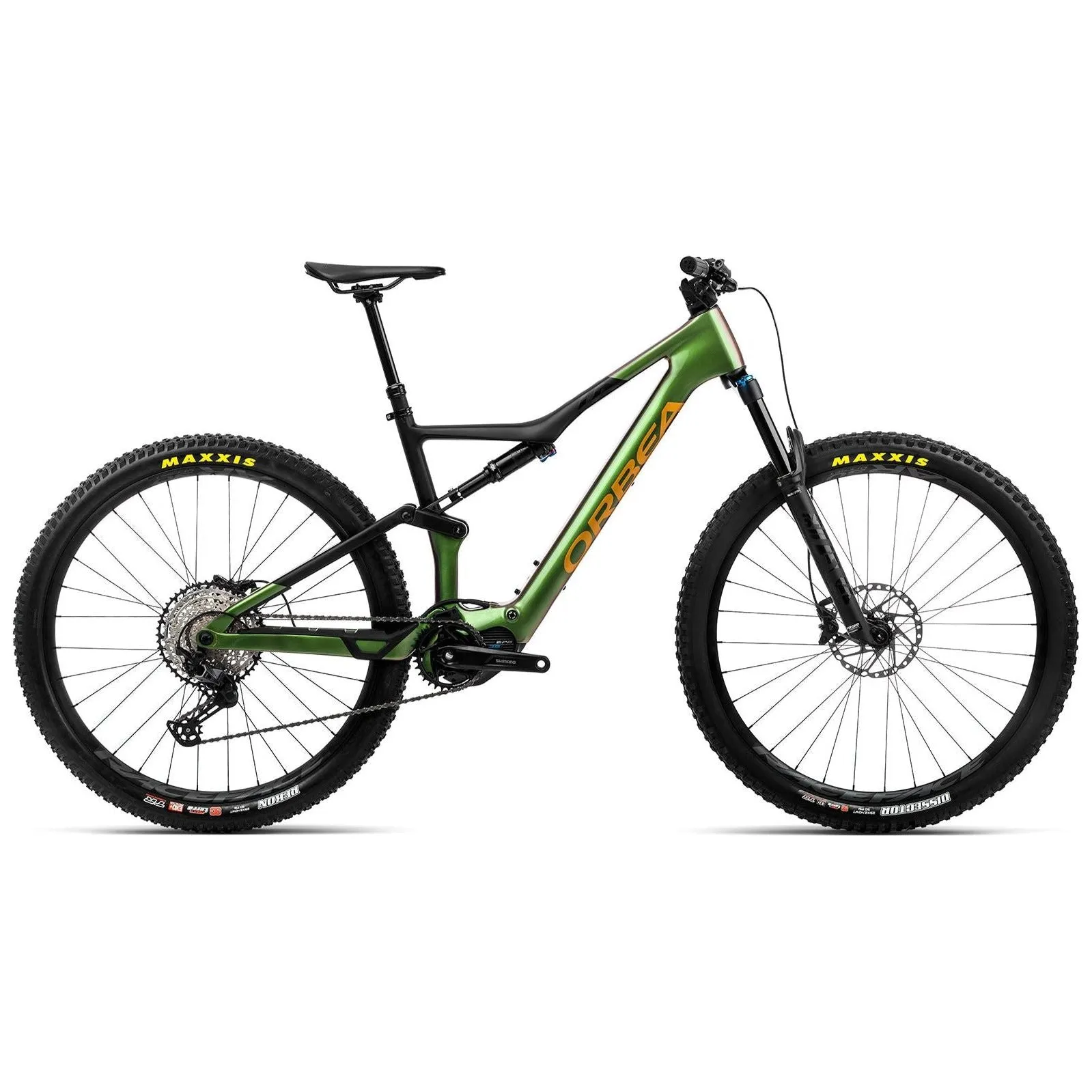 Orbea Rise M20 Carbon Electric Mountain Bike 2023 - Chameleon Goblin Green & Black