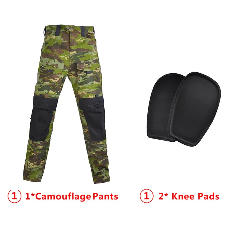 Outdoor Combat Hooded Suits Uniform Pants with Pads