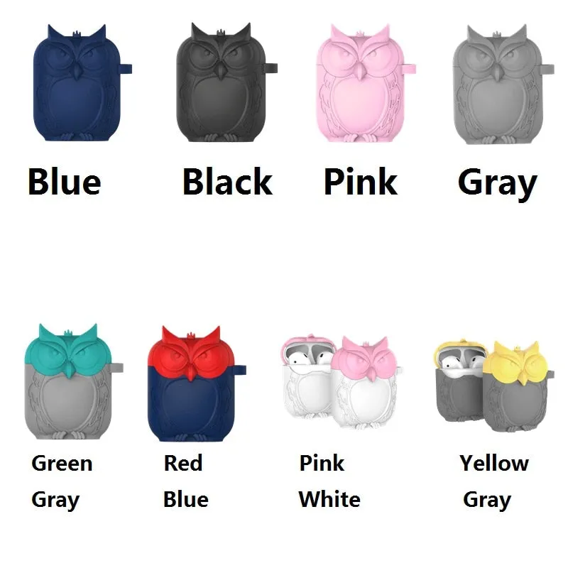 Owl Shape Silicone Shockproof & Waterproof Protective Cover Case For AirPods