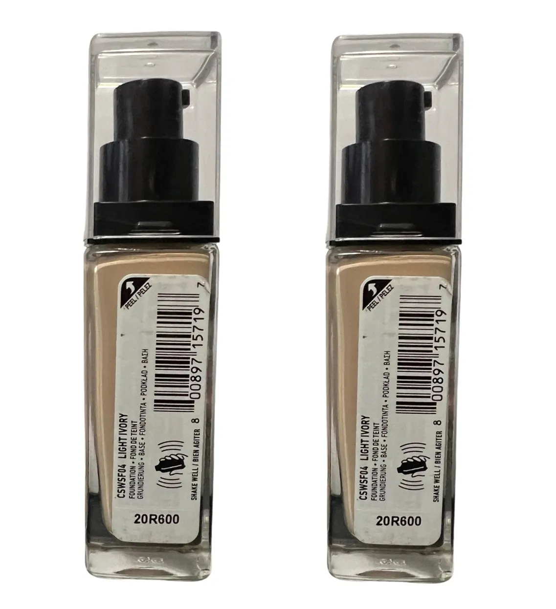 Pack of 2 NYX Can't Stop Won't Stop Full Coverage Foundation, Light Ivory CSWSF04