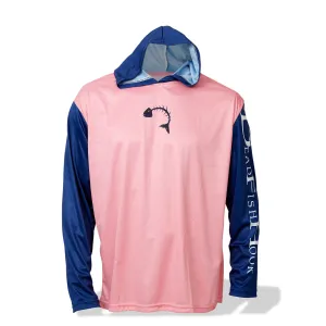 Pink/Blue Three Fish Long Sleeve Hoodie