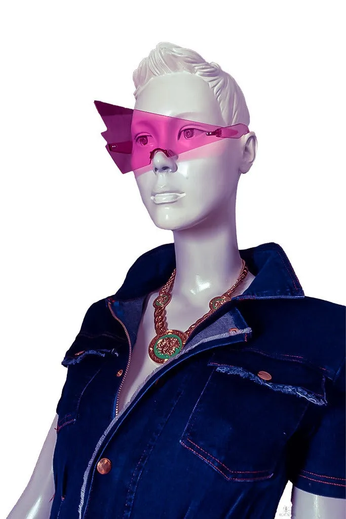 "Londyn Throwin Shade: Triangular Rimless Sunglasses