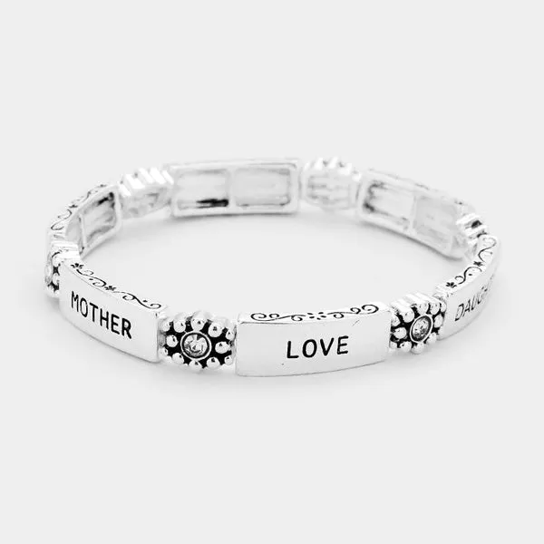 "Mother and Daughter" Silver Bracelet with Card