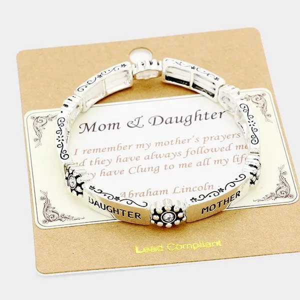 "Mother and Daughter" Silver Bracelet with Card