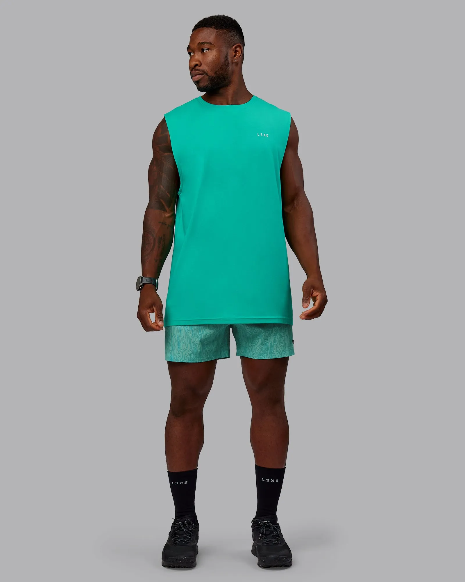 Rep 5" Performance Shorts - Topographic Blue Bird