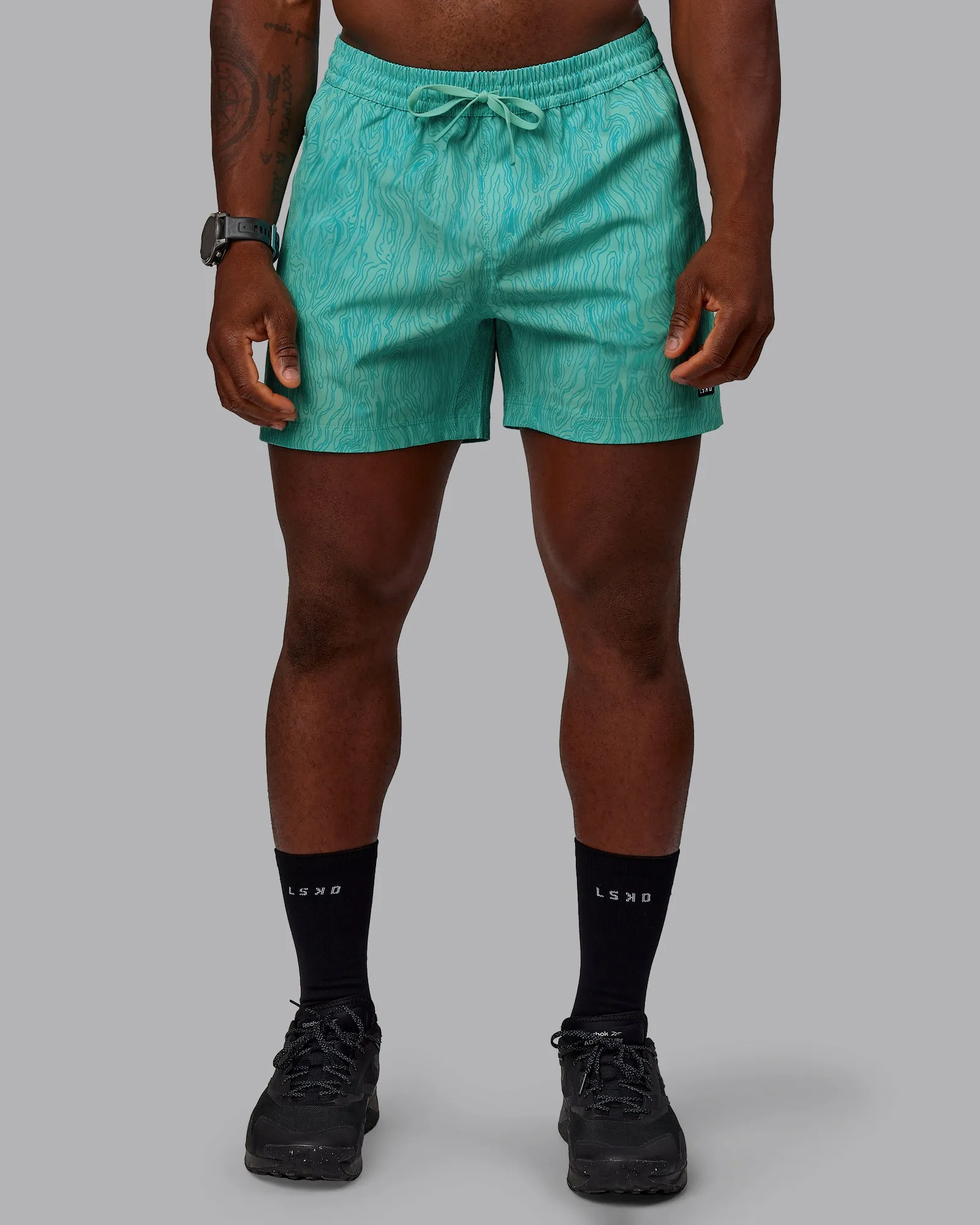 Rep 5" Performance Shorts - Topographic Blue Bird