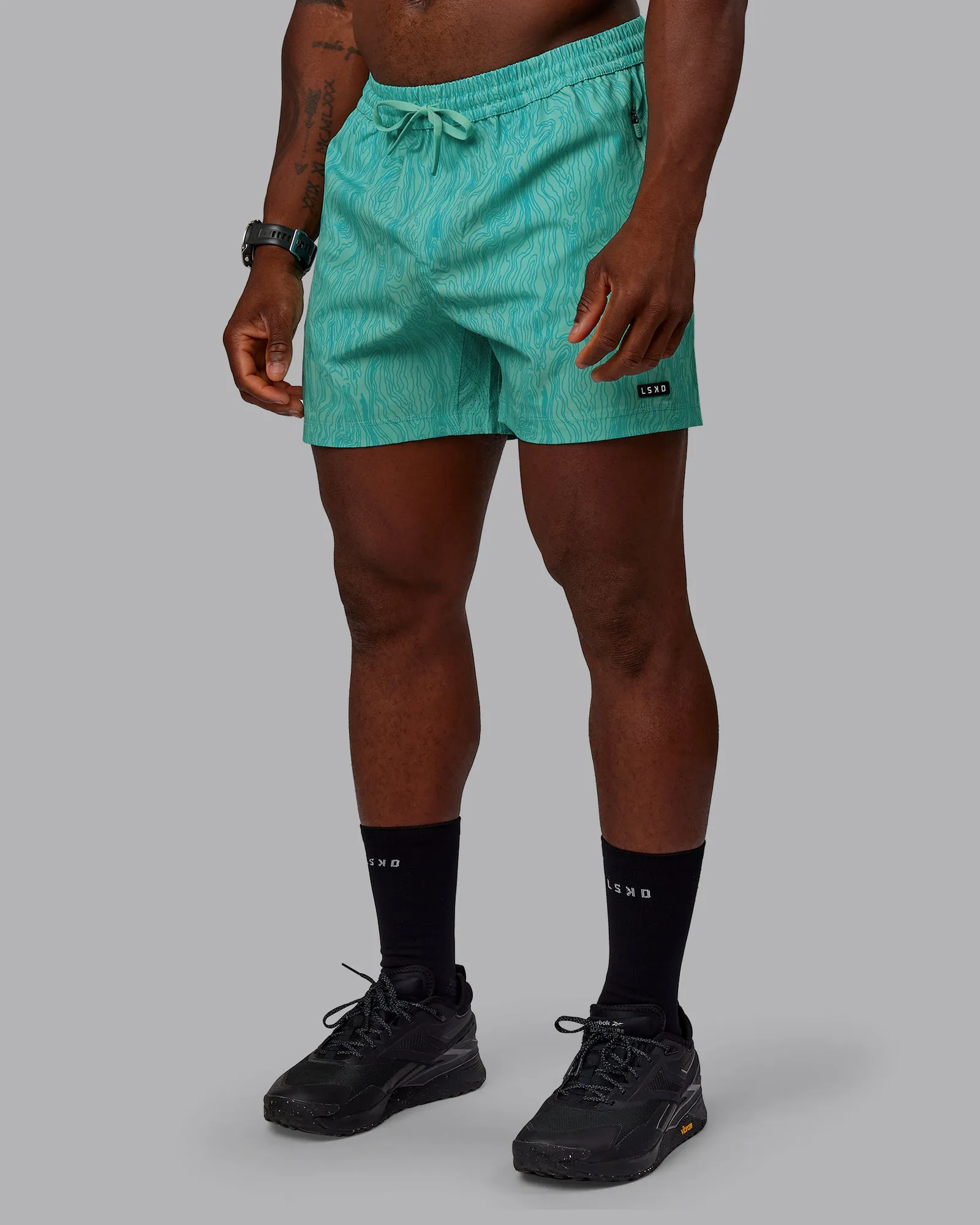 Rep 5" Performance Shorts - Topographic Blue Bird