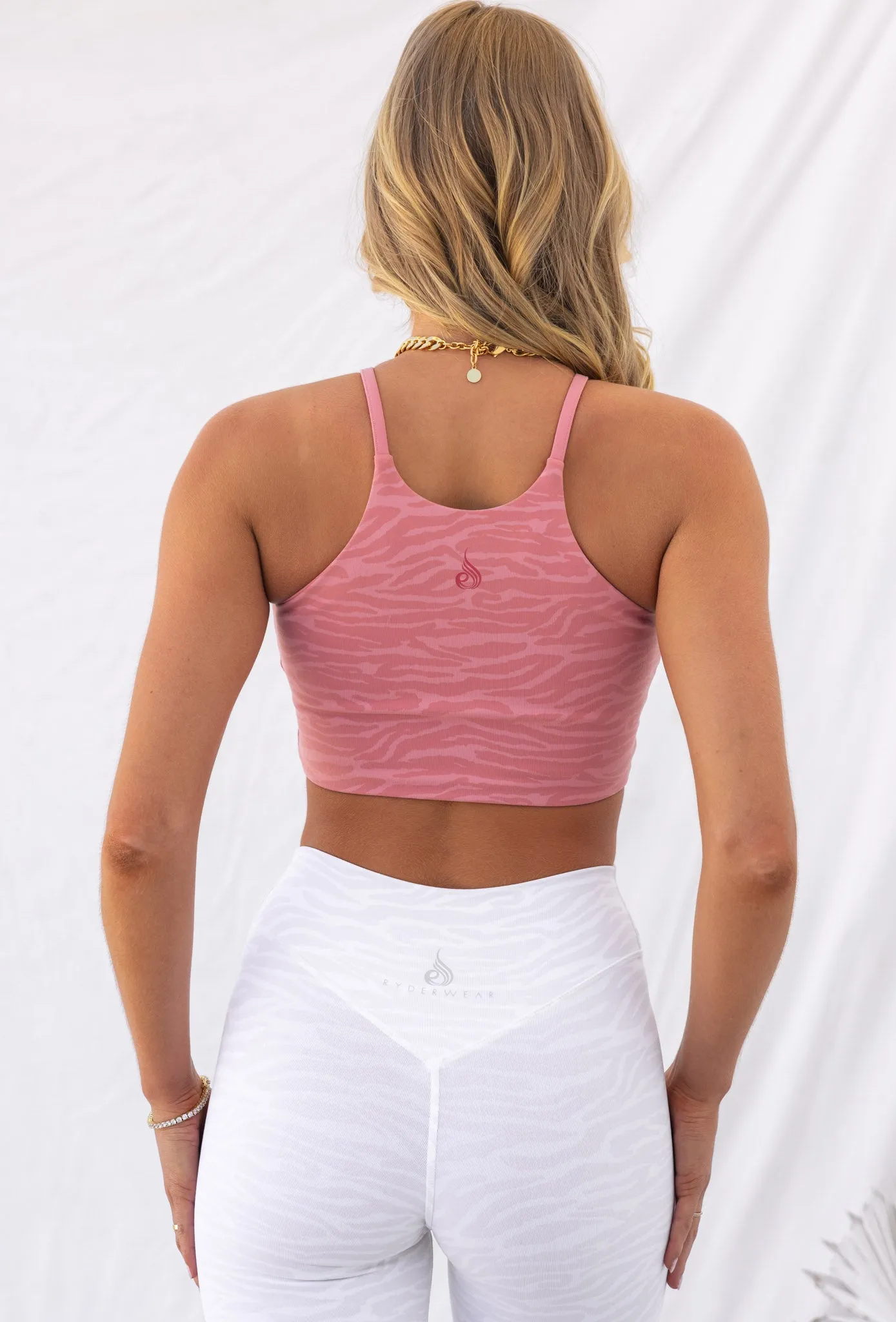 Reversible Sports Crop - Pink Zebra