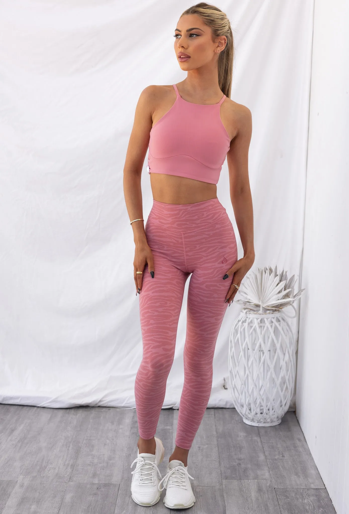Reversible Sports Crop - Pink Zebra