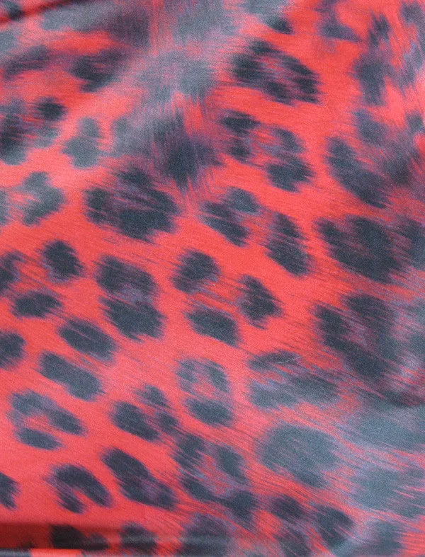 Salon Cape Red Leopard Print