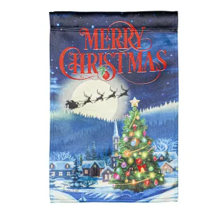 Santa's Sleigh on Christmas Garden Lustre Flag,14lu10593