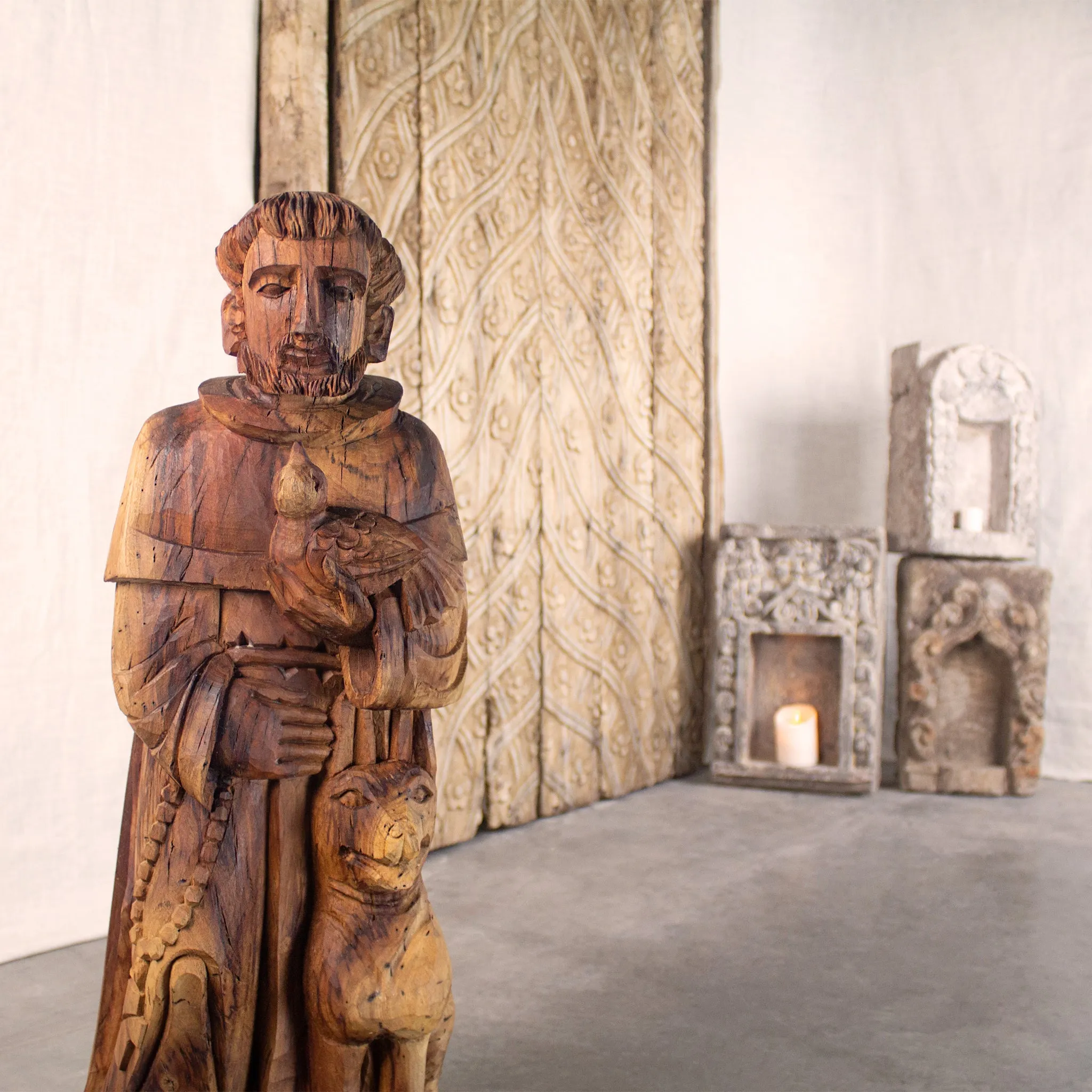 Santo Carving St. Francis Sculpture
