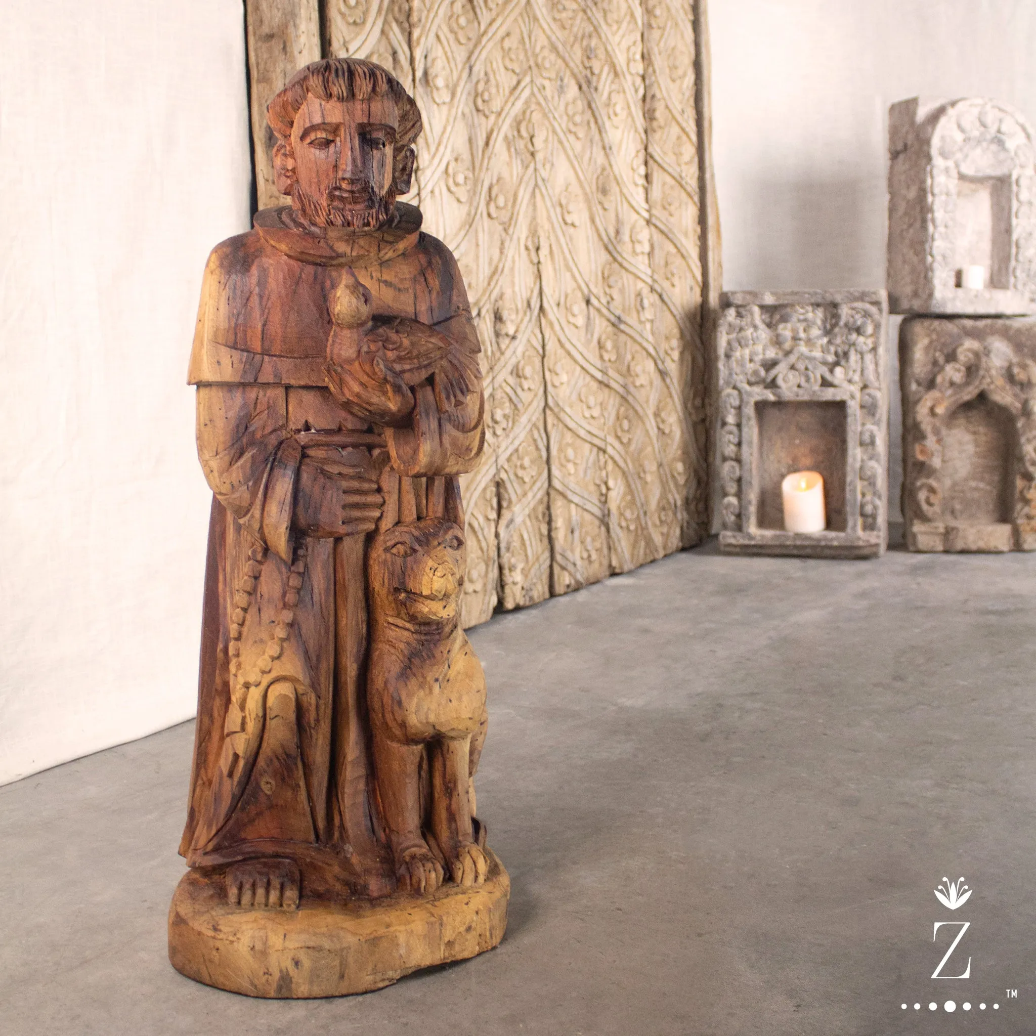 Santo Carving St. Francis Sculpture