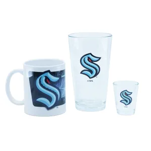 Seattle Kraken Sports Vault NHL Glass Gift Set - 3 Pack