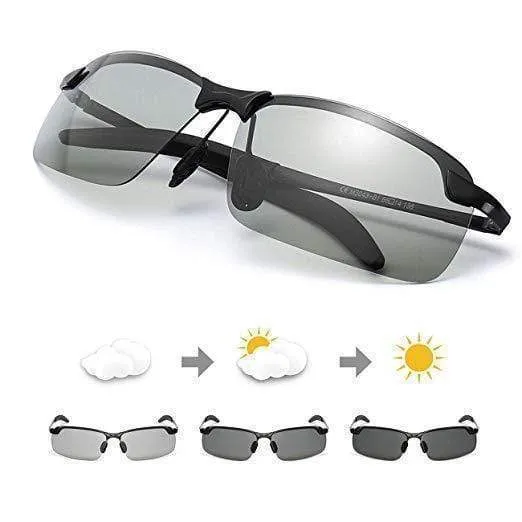 Smart Photochromic Polarized Sunglasses - UV Protection, Anti Glare