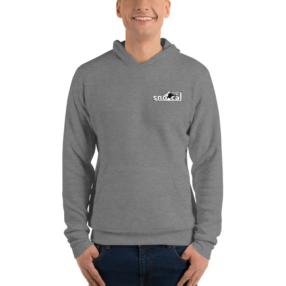 Sno Cal™ Unisex hoodie with white lettering logo