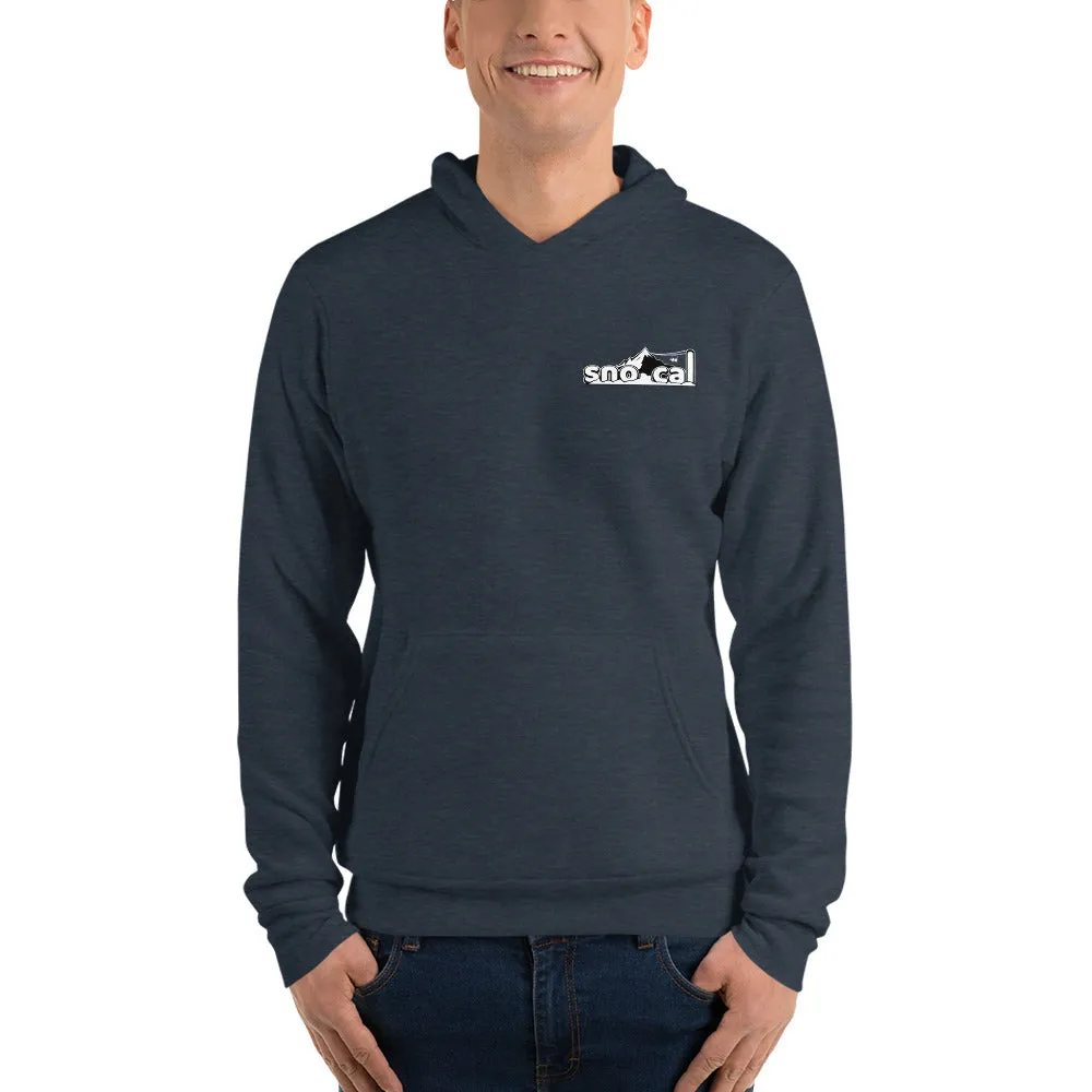 Sno Cal™ Unisex hoodie with white lettering logo