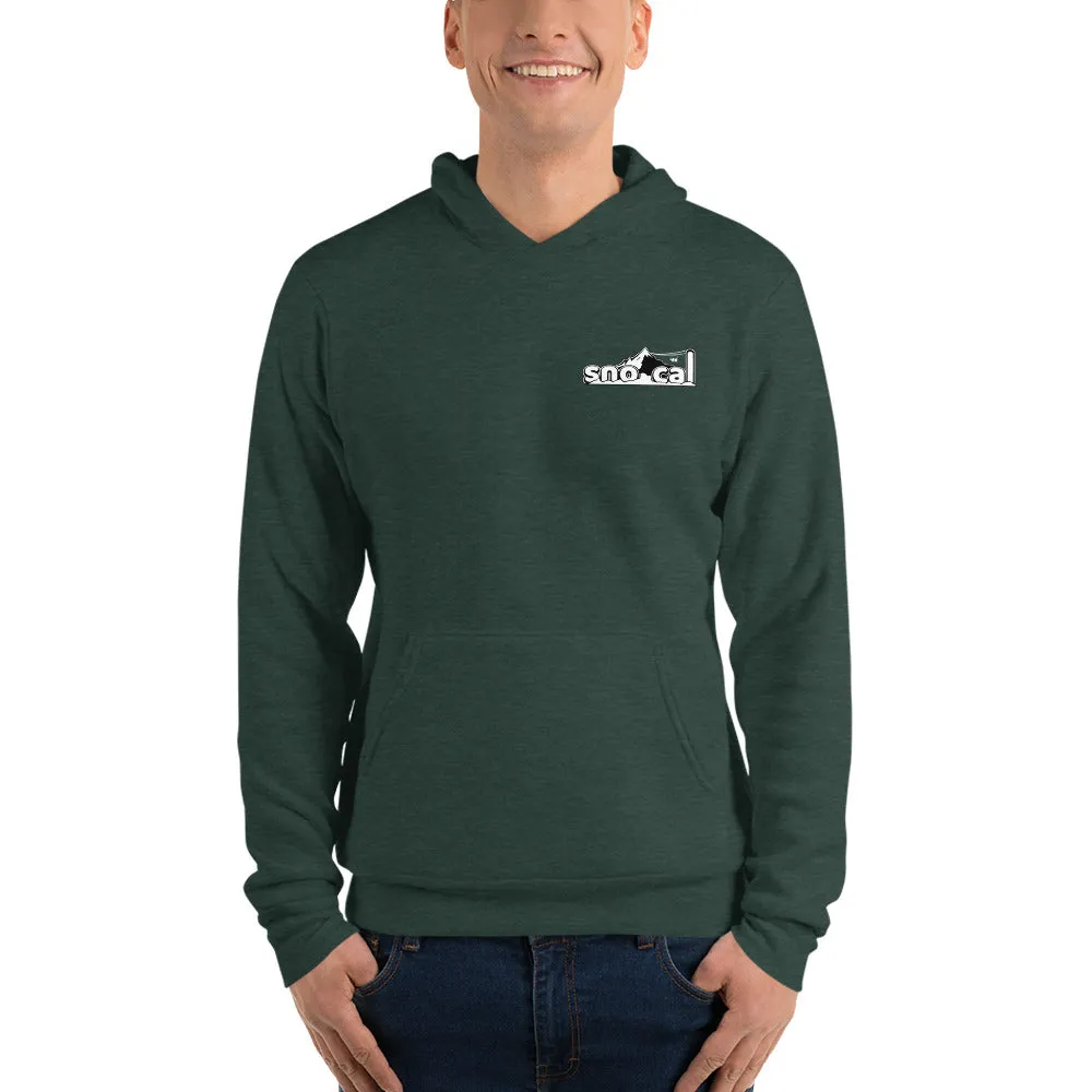 Sno Cal™ Unisex hoodie with white lettering logo