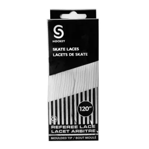 Source for Sports Molded Tip Hockey Skate Laces - Referee White