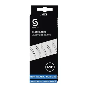 Source for Sports Molded Tip Hockey Skate Laces - White / Black