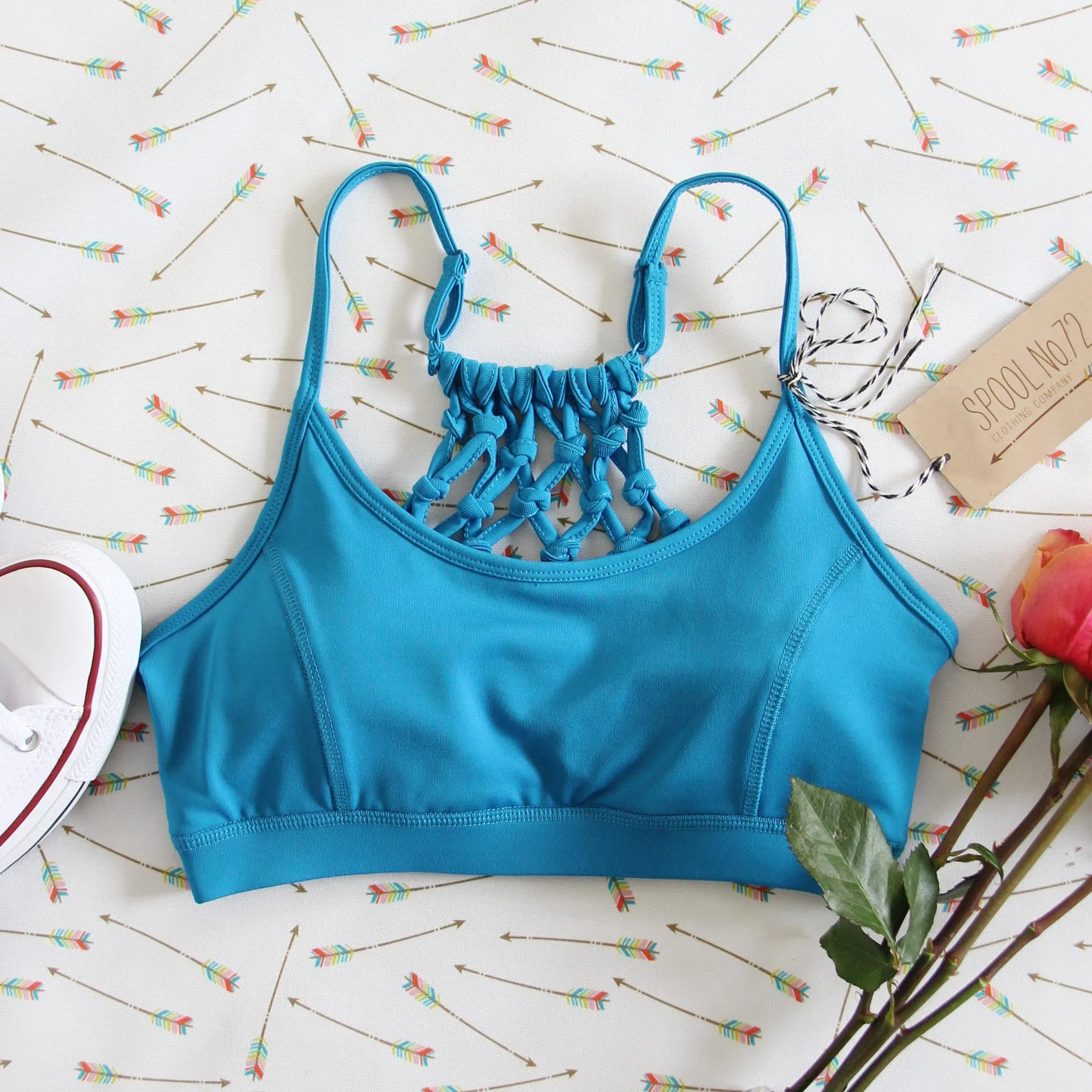 Spool Active Braided Sports Bra in Sky