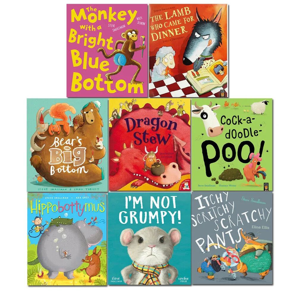 Steve Smallman 8 Books Collection Bundle Pack(The Monkey with a Bright Blue Bottom)