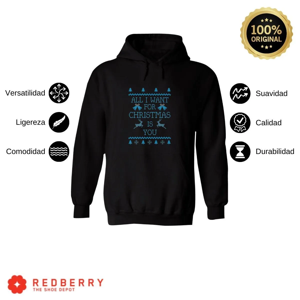 Sudadera Deportiva Hombre Navideña Hoodie 027