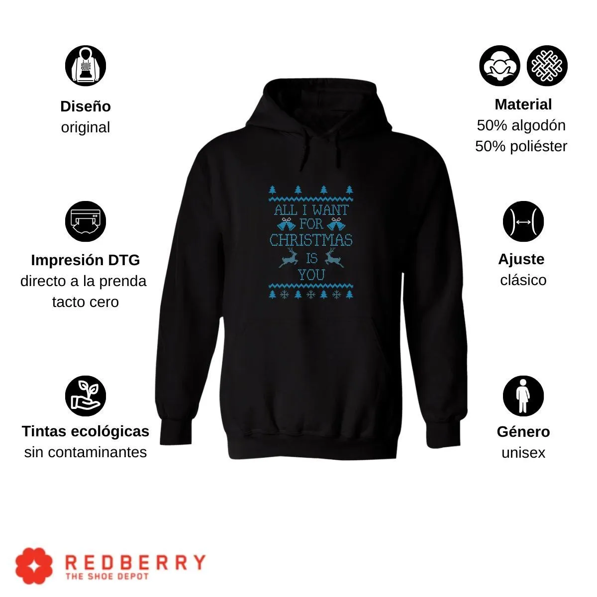 Sudadera Deportiva Hombre Navideña Hoodie 027