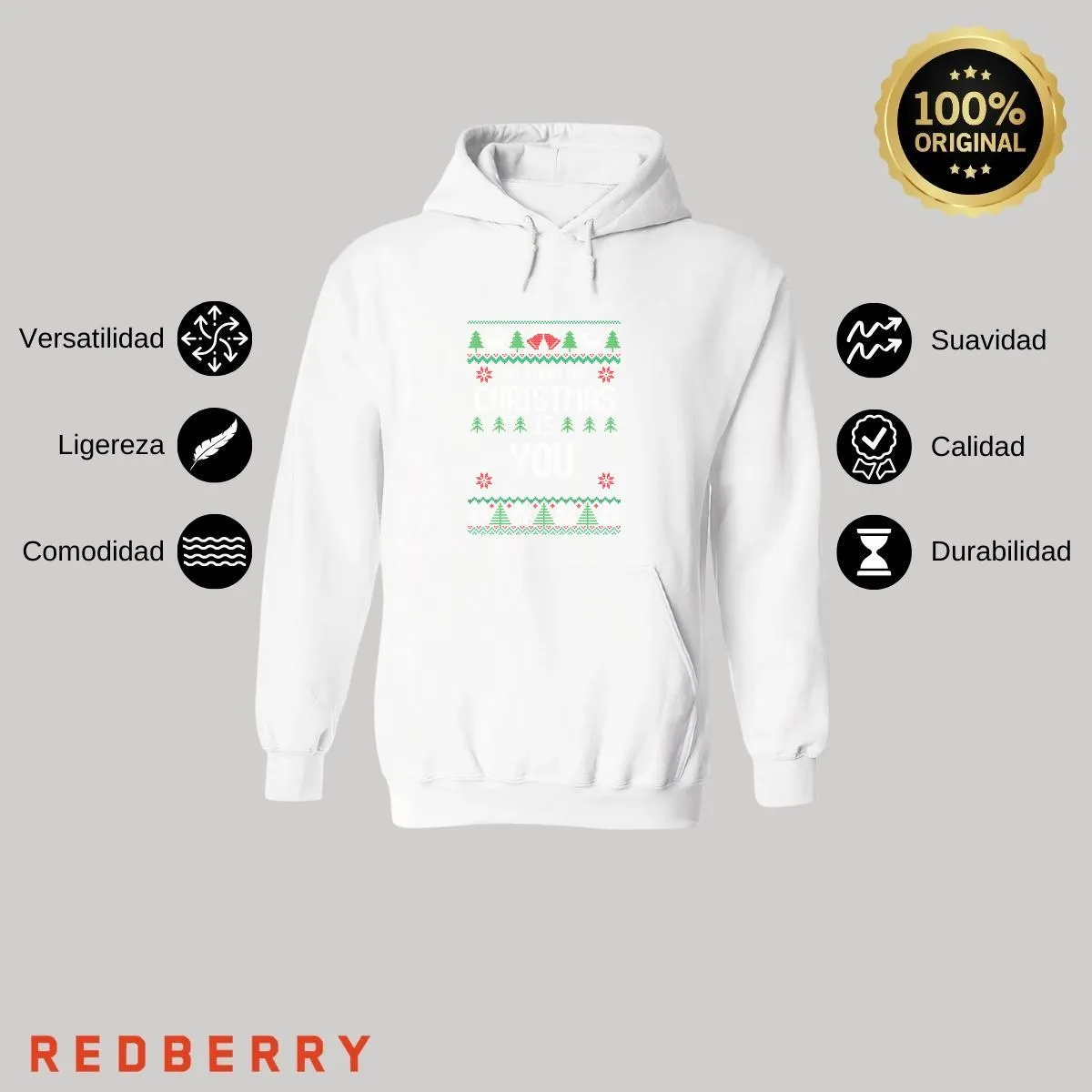 Sudadera Deportiva Mujer Navideña Hoodie 012