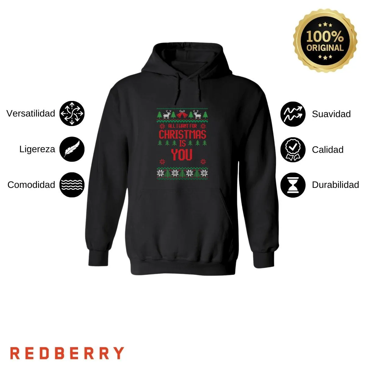 Sudadera Deportiva Mujer Navideña Hoodie 012