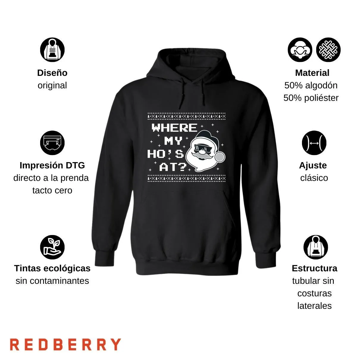 Sudadera Deportiva Mujer Navideña Hoodie 017