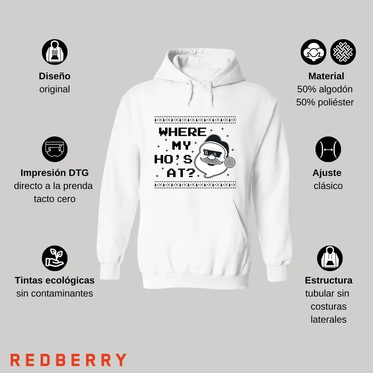 Sudadera Deportiva Mujer Navideña Hoodie 017