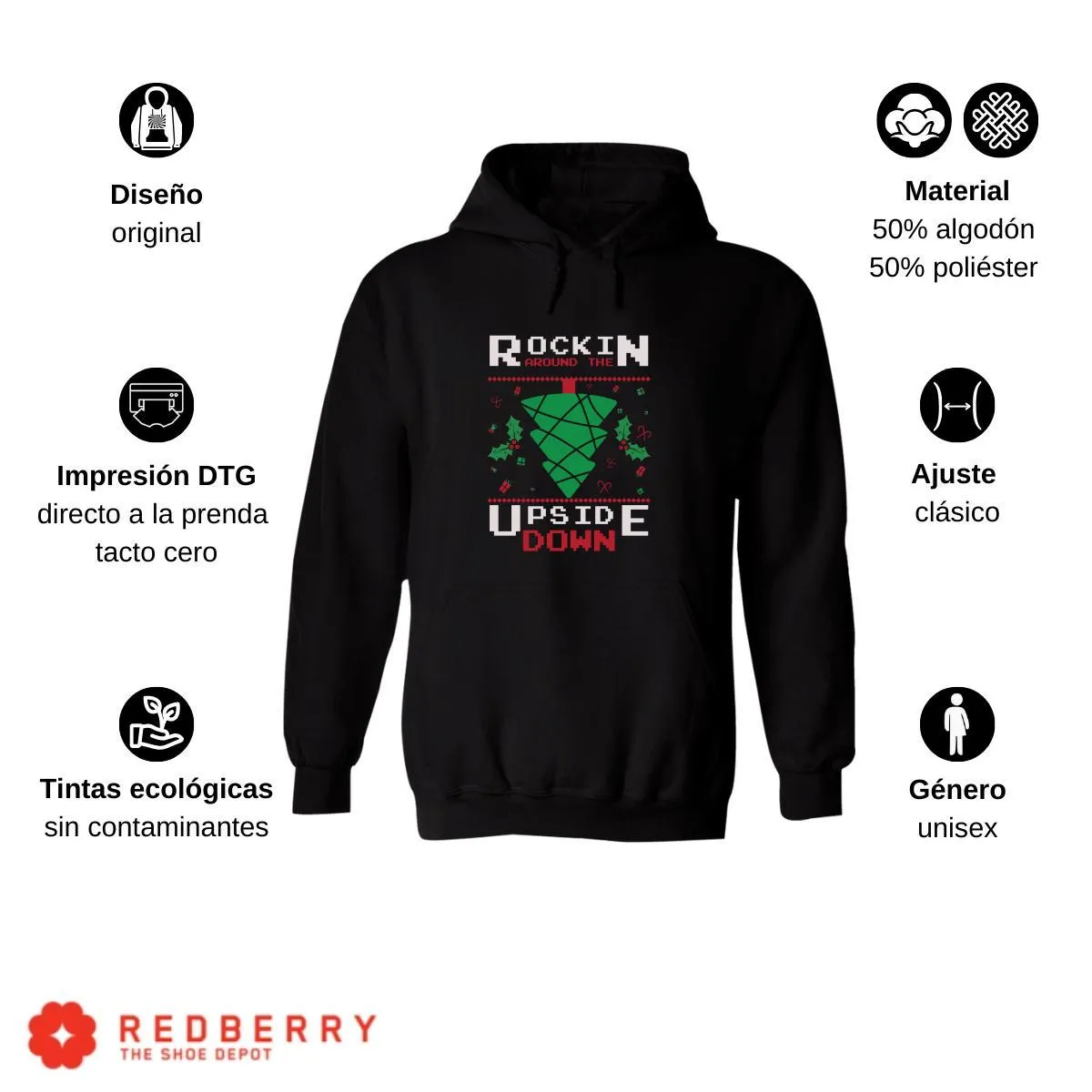 Sudadera Navideña Hombre Deportiva Hoodie 015