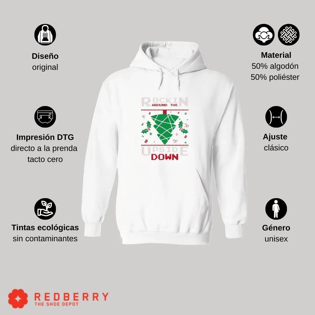 Sudadera Navideña Hombre Deportiva Hoodie 015