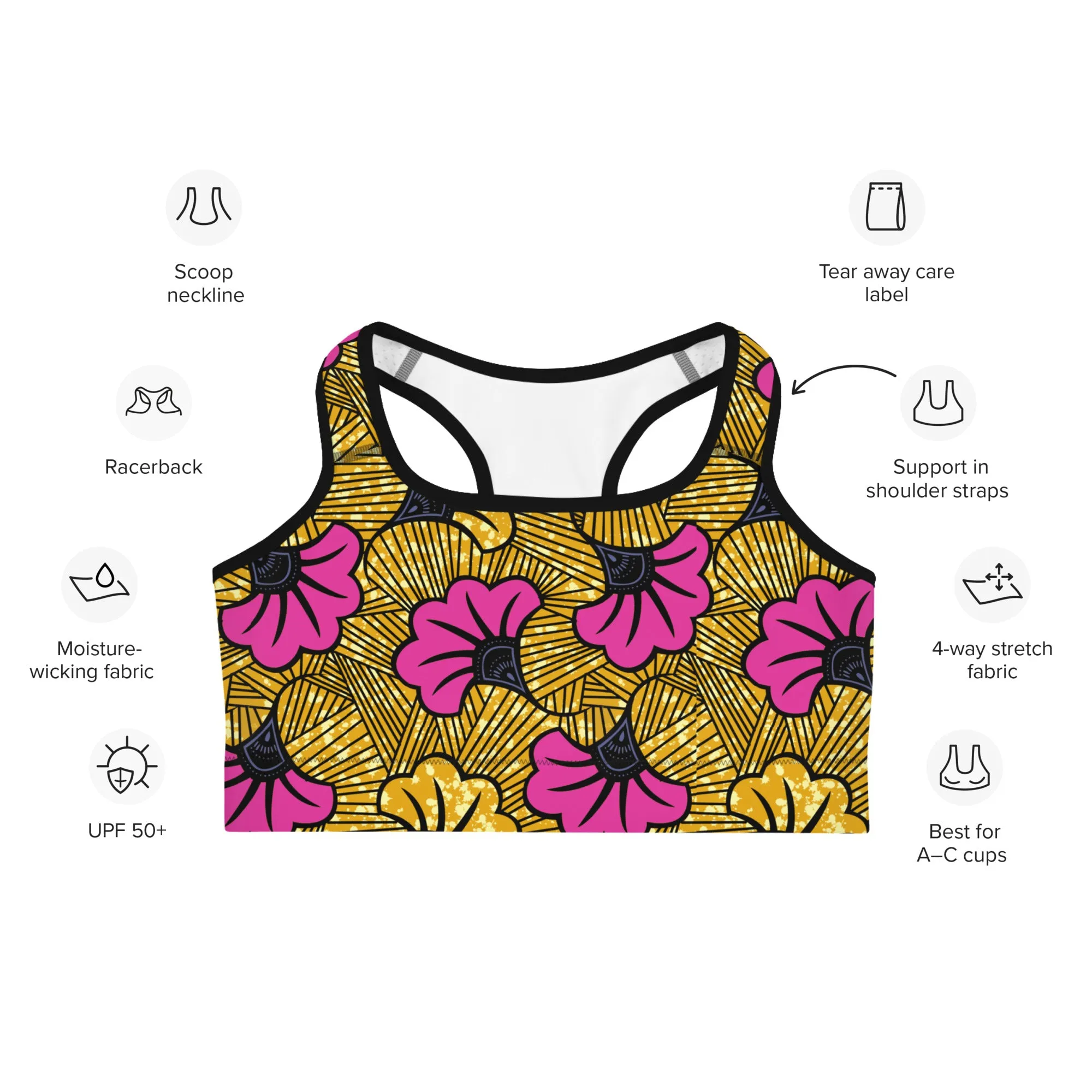 Sun Kissed Petals Sports Bra