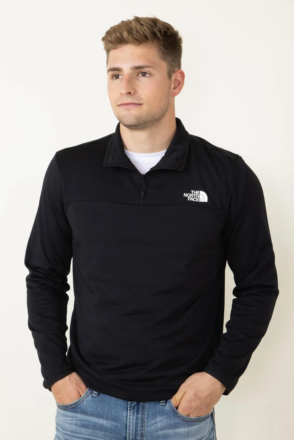 The North Face Cedar Trail Grid Fleece 1/4 Zip for Men in Black | NF0A8AZE-JK3-BLK