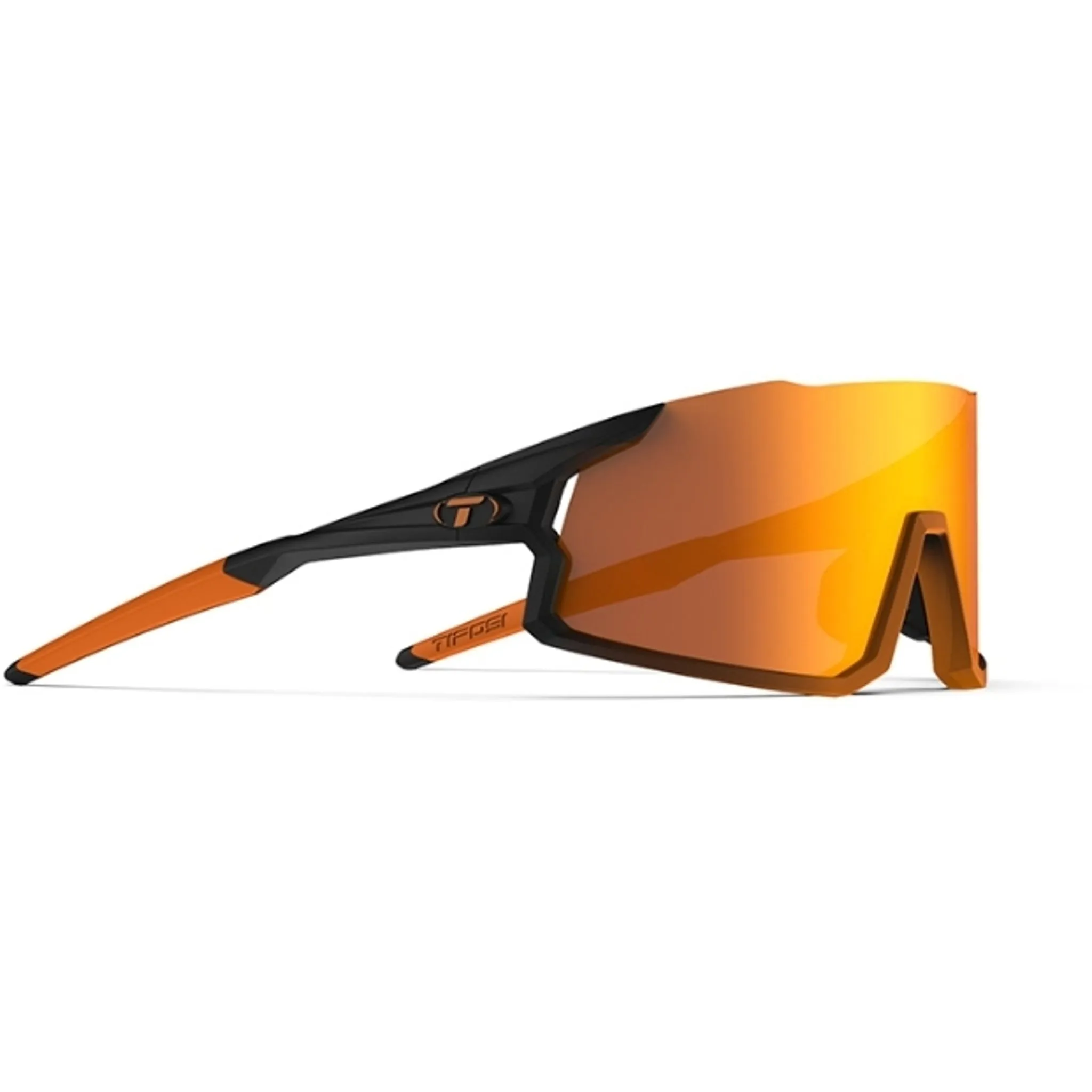 Tifosi Stash Sunglasses Black Orange Fade with Clarion Orange, Red and Clear Lens