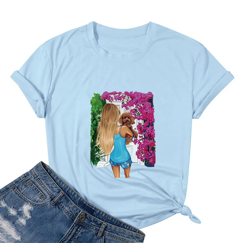 Toy Poodle with His Garden Cotton Tee