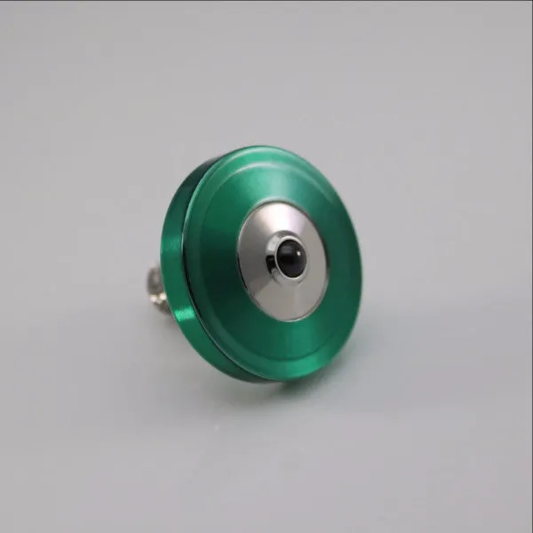 Translucent Green & Polish Stainless Steel Precision Spinning Top