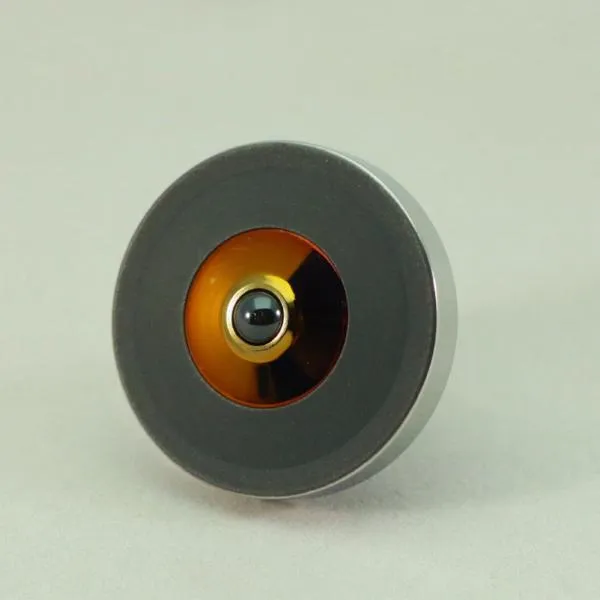 Two Step - Blacked out and polished stainless steel with a heat anodized titanium spindle #6