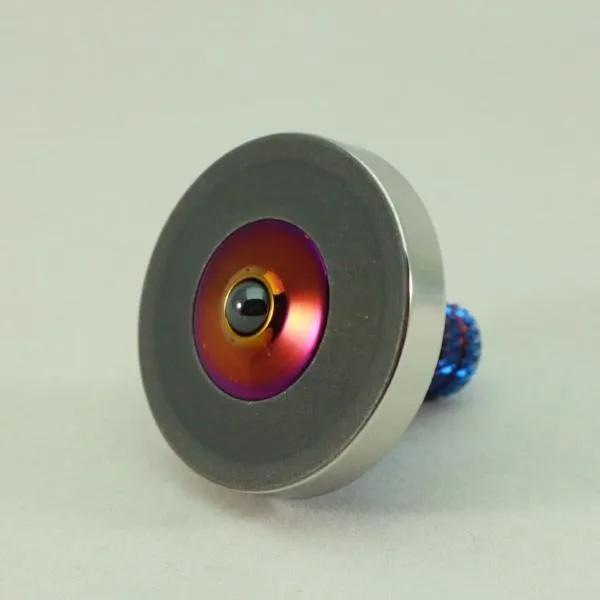 Two Step - Blacked out and polished stainless steel with a heat anodized titanium spindle #7