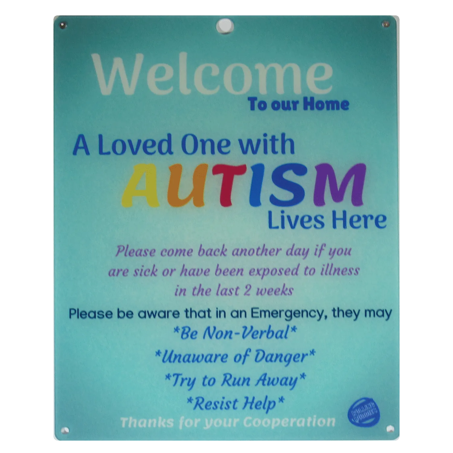 Ultimate Bundle Keychain, Light Blue Autism Plastic Door Sign and Plastic Car Sign