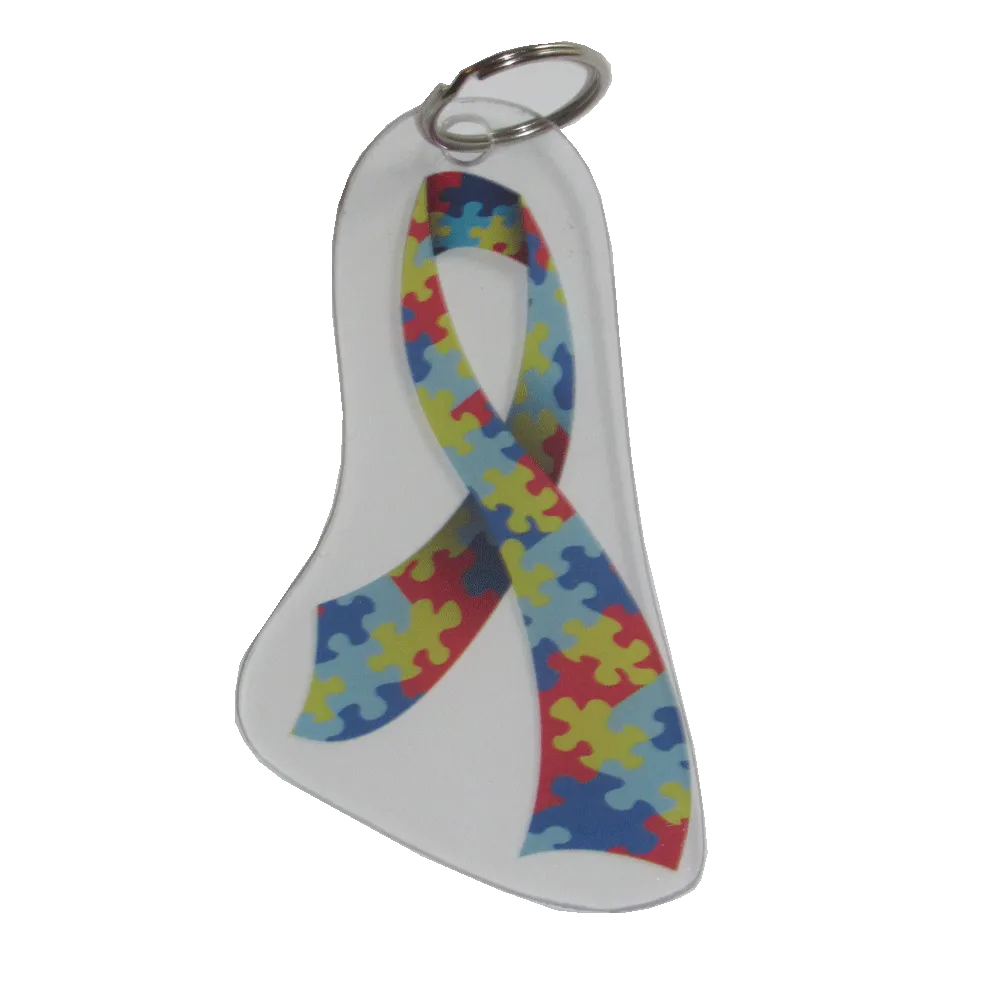 Ultimate Bundle Keychain, Light Blue Autism Plastic Door Sign and Plastic Car Sign