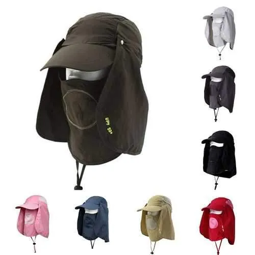 Unisex Outdooors Protection Uv Proof Windproof Fishing Cap Neck Face Flap Hat
