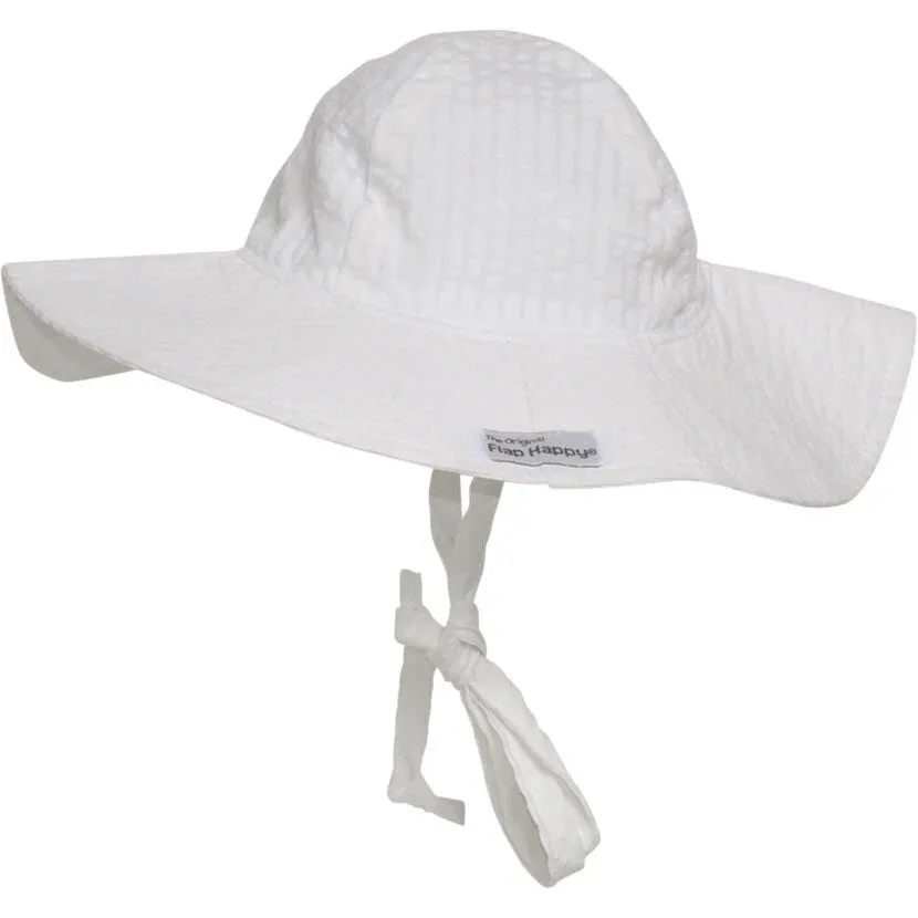 UPF 50  Floppy Hat, Vanilla Stripe Seersucker